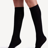Wool Blend Knee High Boot Sock 2 Pack - Charcoal Marle/Black
