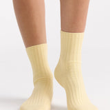 Organic Cotton Wide Rib Crew Sock - Meringue