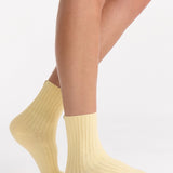 Organic Cotton Wide Rib Crew Sock - Meringue
