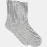 Organic Cotton Wide Rib Crew Sock - Grey Marle