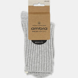 Organic Cotton Wide Rib Crew Sock - Grey Marle