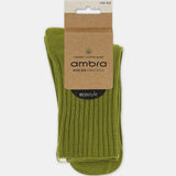 Organic Cotton Wide Rib Crew Sock - Meadow