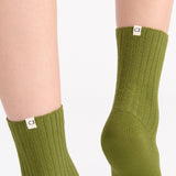 Organic Cotton Wide Rib Crew Sock - Meadow