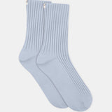 Organic Cotton Wide Rib Crew Sock - Seaspray