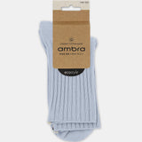 Organic Cotton Wide Rib Crew Sock - Seaspray