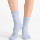 Organic Cotton Wide Rib Crew Sock - Seaspray