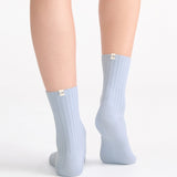 Organic Cotton Wide Rib Crew Sock - Seaspray