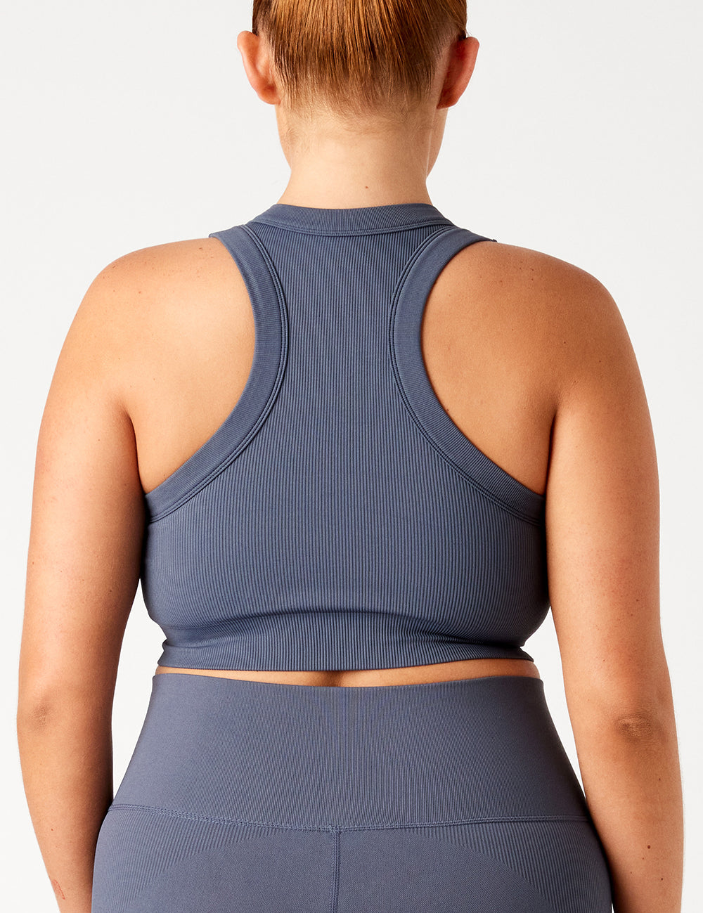 Charcoal Ambra Smooth Rib Crop back