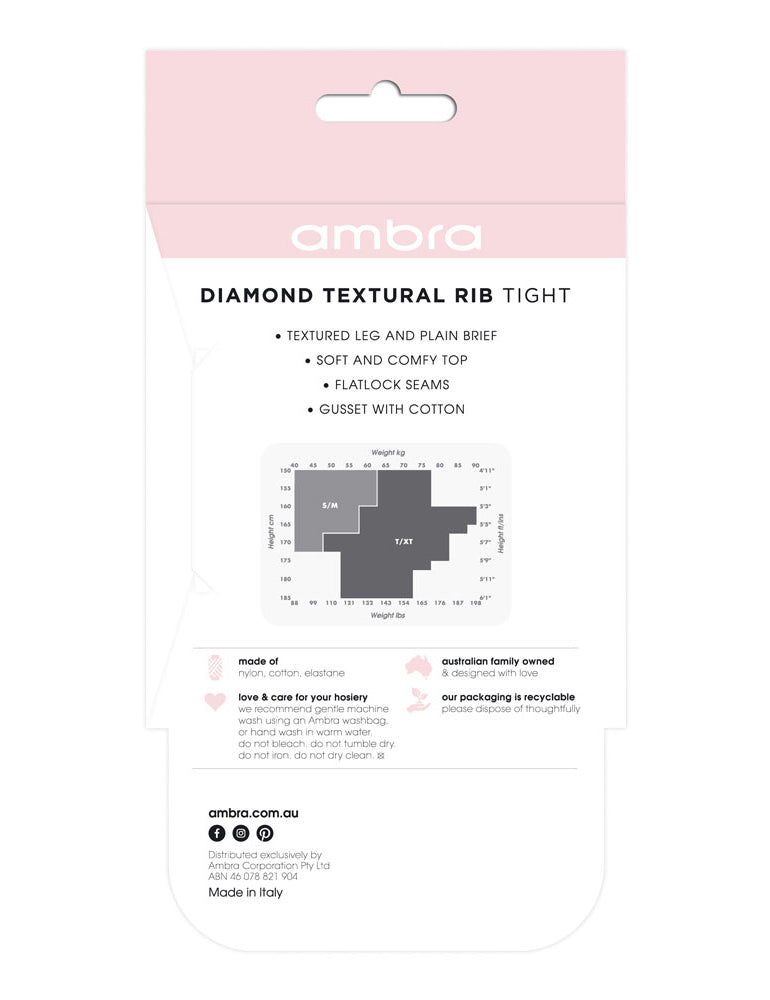 Diamond Textural Rib Tight- Light Grey – Ambra