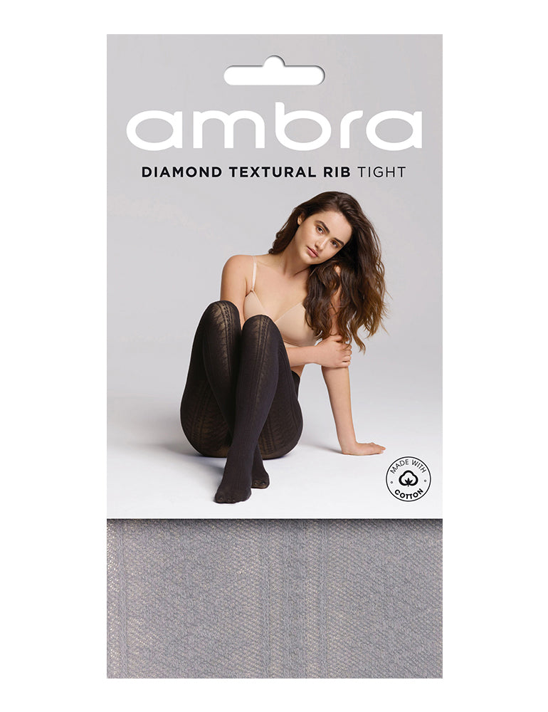 Diamond Textural Rib Tight in Light Grey