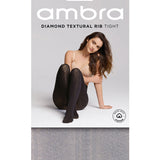 Diamond Textural Rib Tight in Light Grey