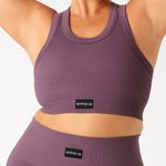 Dusty Mocha  Ambra Smooth Rib Crop front
