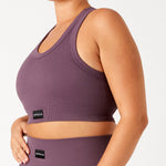 Dusty Mocha  Ambra Smooth Rib Crop side