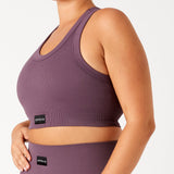 Dusty Mocha  Ambra Smooth Rib Crop side