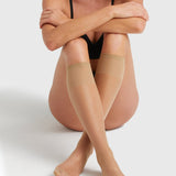 Sheer Knee High 3 Pair - Natural - Ambra Corporation 