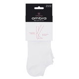 Organic Cotton Mesh Low Cut 2 Pack - White - Ambra Corporation 