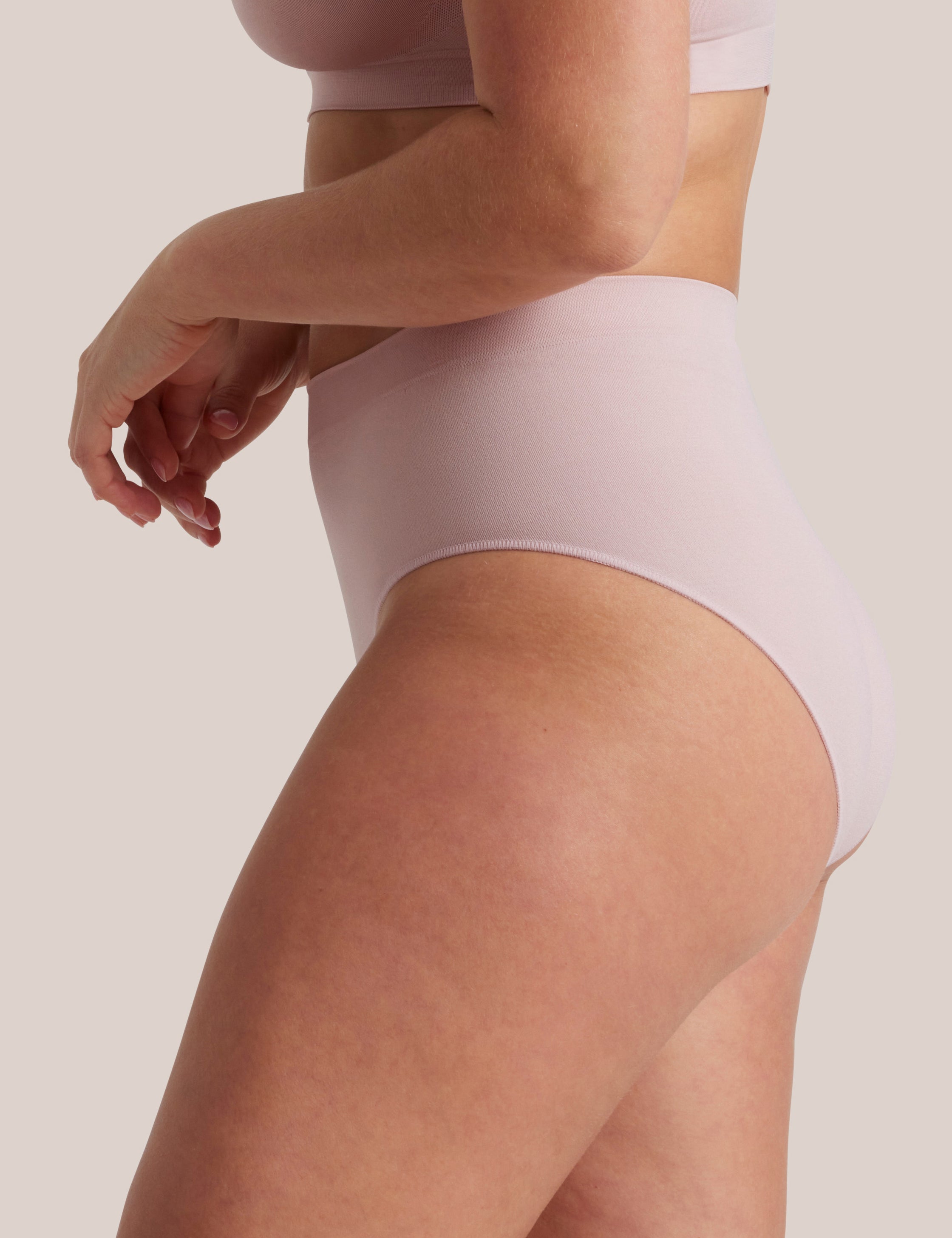 Bare Essentials Midi in Lilac Taupe side view
