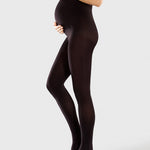 Black 70D Baby Bump Opaque Tights  