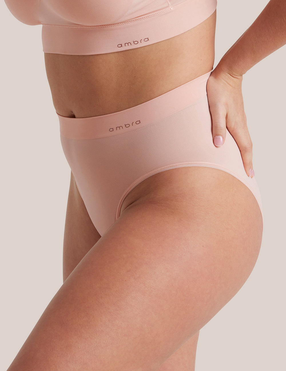 Bondi Bare Hi Cut in Peach Fizz side