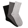 Cotton Blend Comfy Crew Sock 3 Pack - Black/Charcoal/Grey Marle - Ambra Corporation 