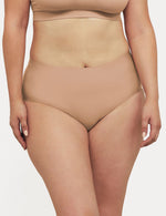 Sheer Smoothies Waisted Full Brief - Rose Beige