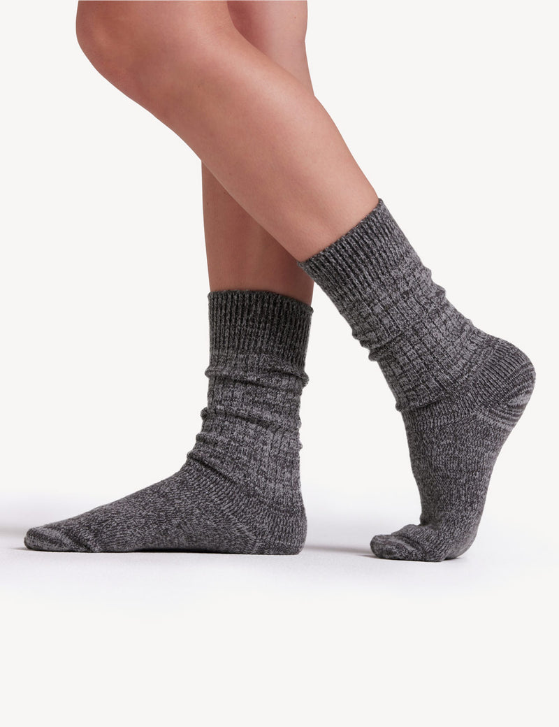 Recycled Polyester Slouch Sock - Charcoal