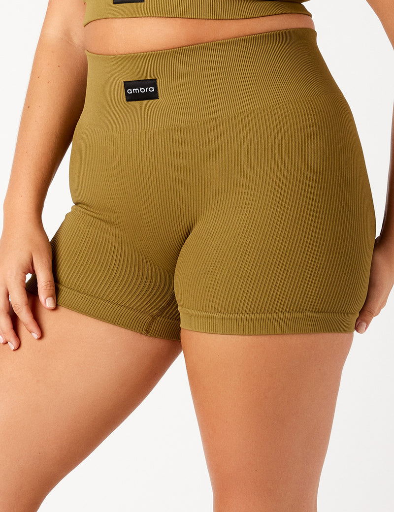 Khaki Ambra Rib It Up Short side