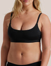 Soft Touch Convertible Crop  in Black front