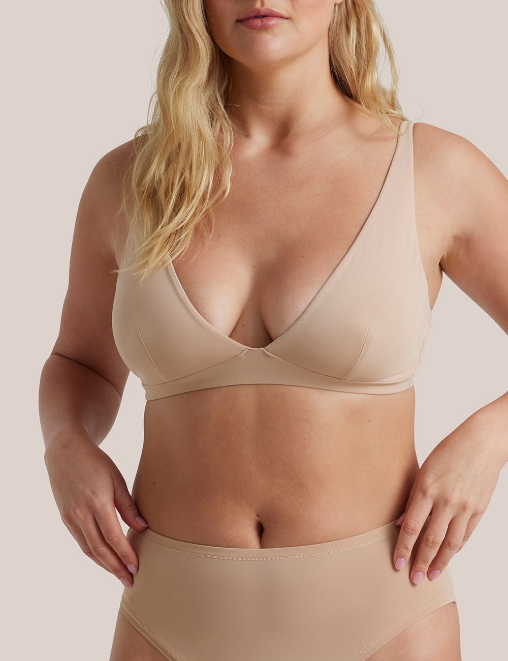 Soft Touch Triangle Bralette  in Nude front