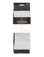 2PP Cotton Blend Over The Knee Sock - Grey Marle/ Charcoal pack