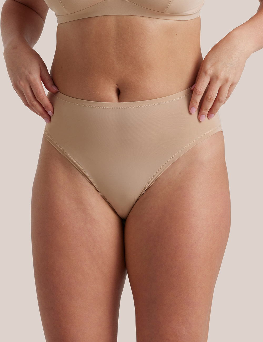 Soft Touch High Waisted Hi Cut in Nude front